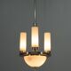 Art Deco Tubular Nickel Plated Chandelier, 1920s, Restored