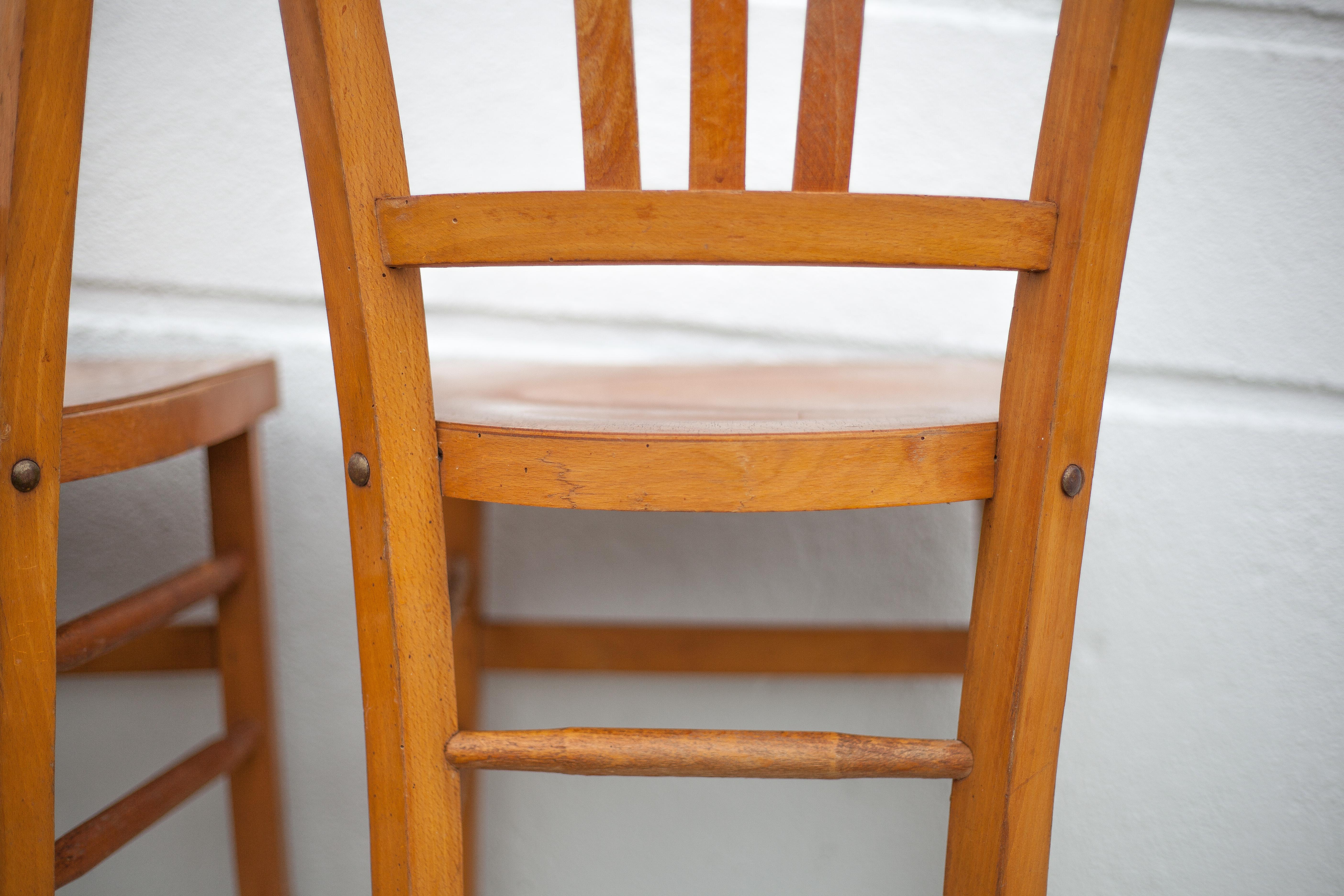 Set of 4 luterma bistro chairs, vintage wooden chairs, countryside, interior decoration