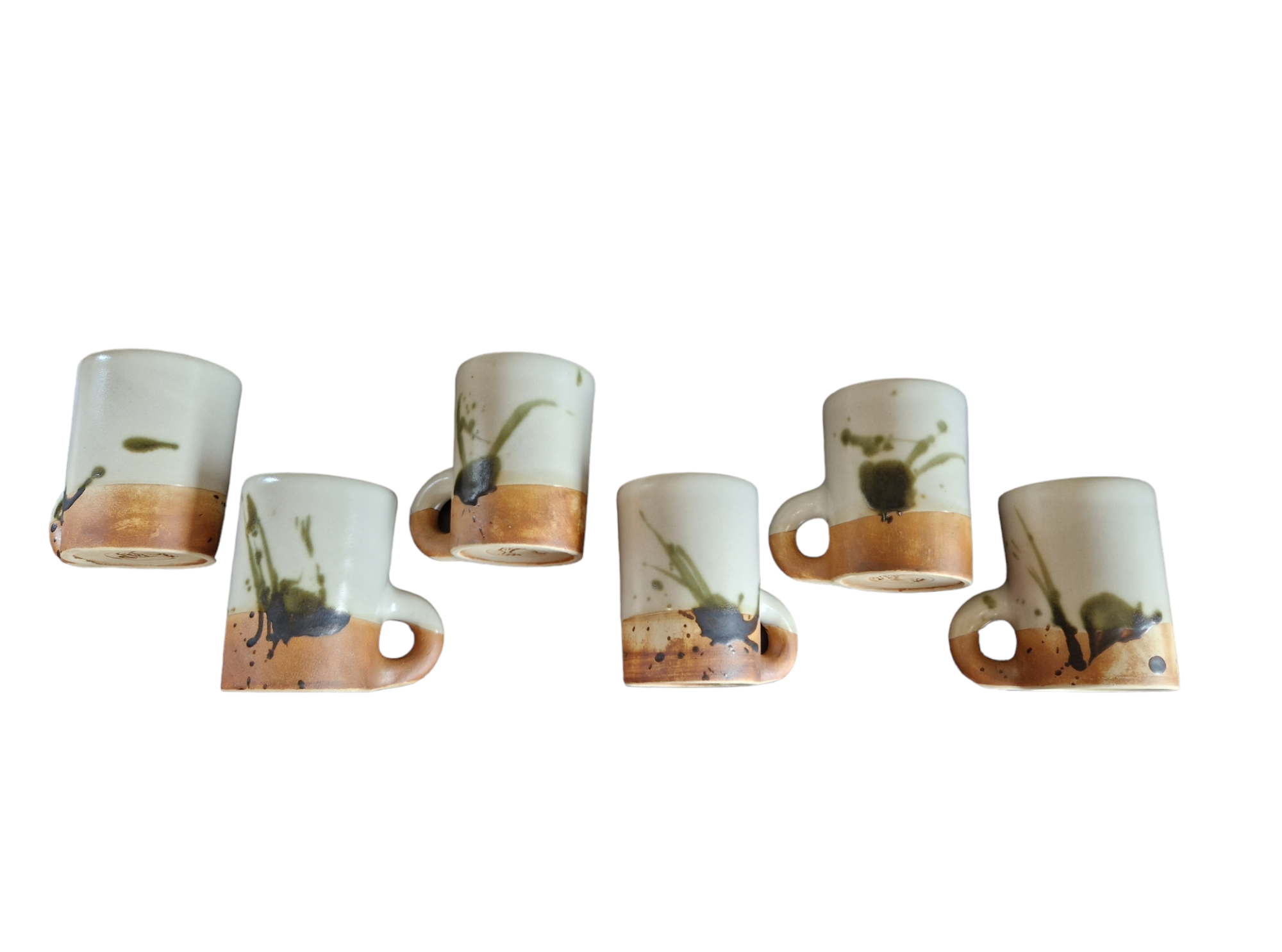 Set of 6 mugs in stoneware workshop of the dove 50s