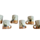 Set of 6 mugs in stoneware workshop of the dove 50s