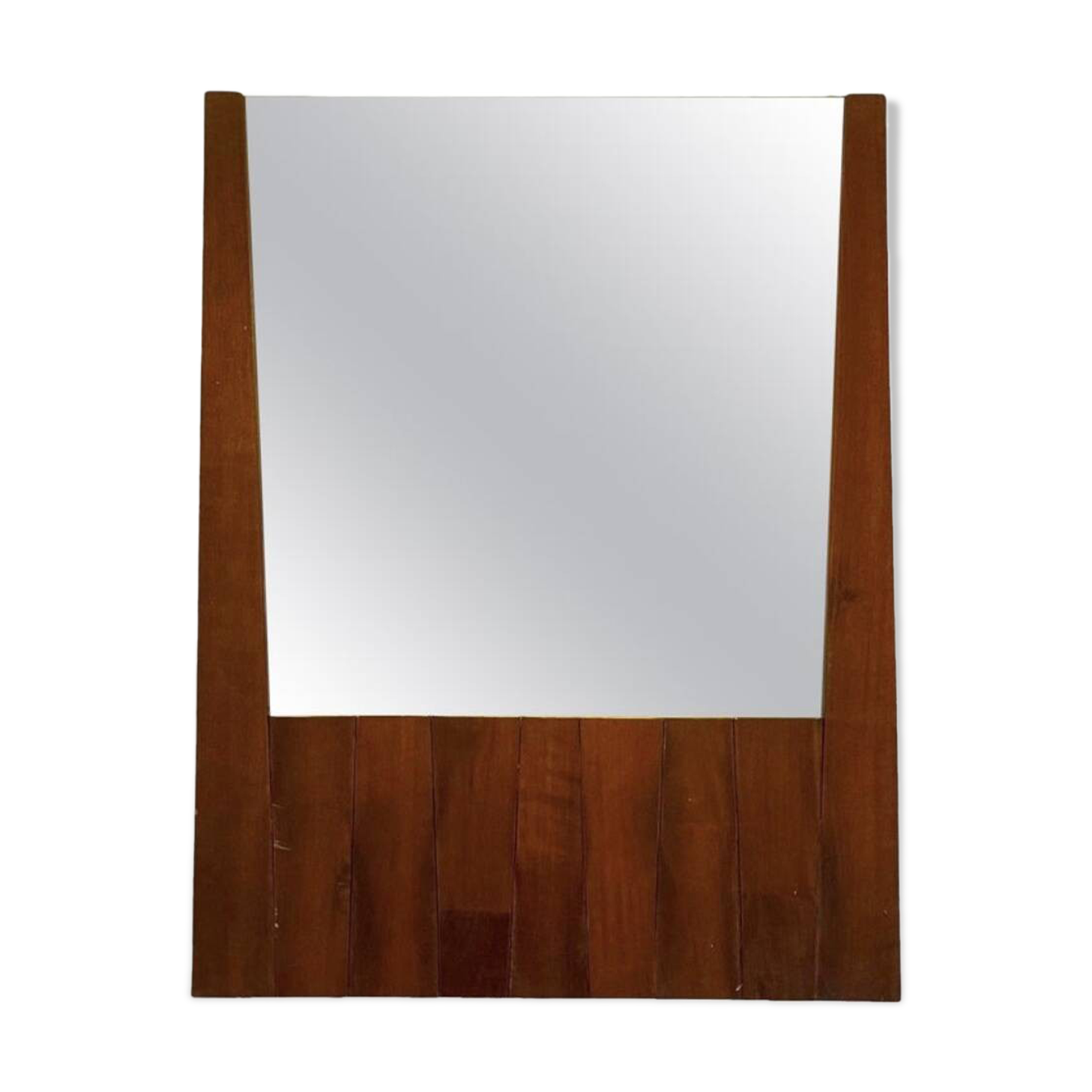 Luciano Frigerio, mod. Barium solid walnut mirror, Frigerio di Desio 1970s