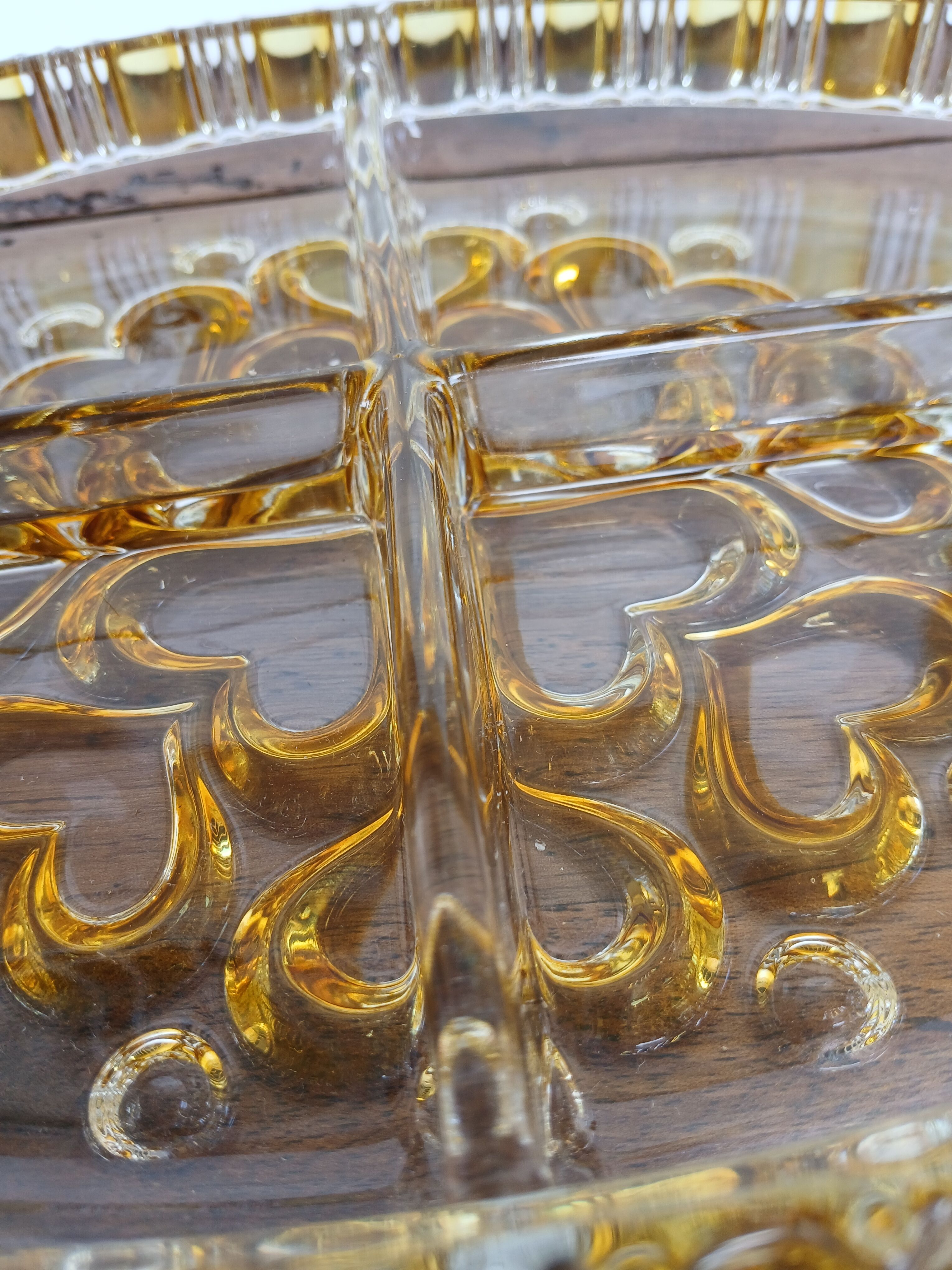 Vintage aperitif plate in glass from West Germany.