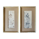Painting pair of original pen ink seen by blois jean oudin