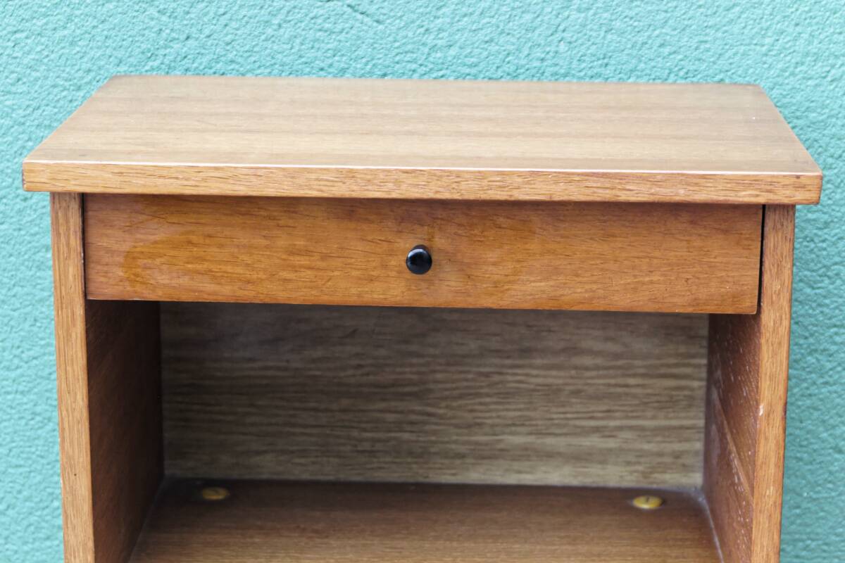 60s bedside table, compass feet