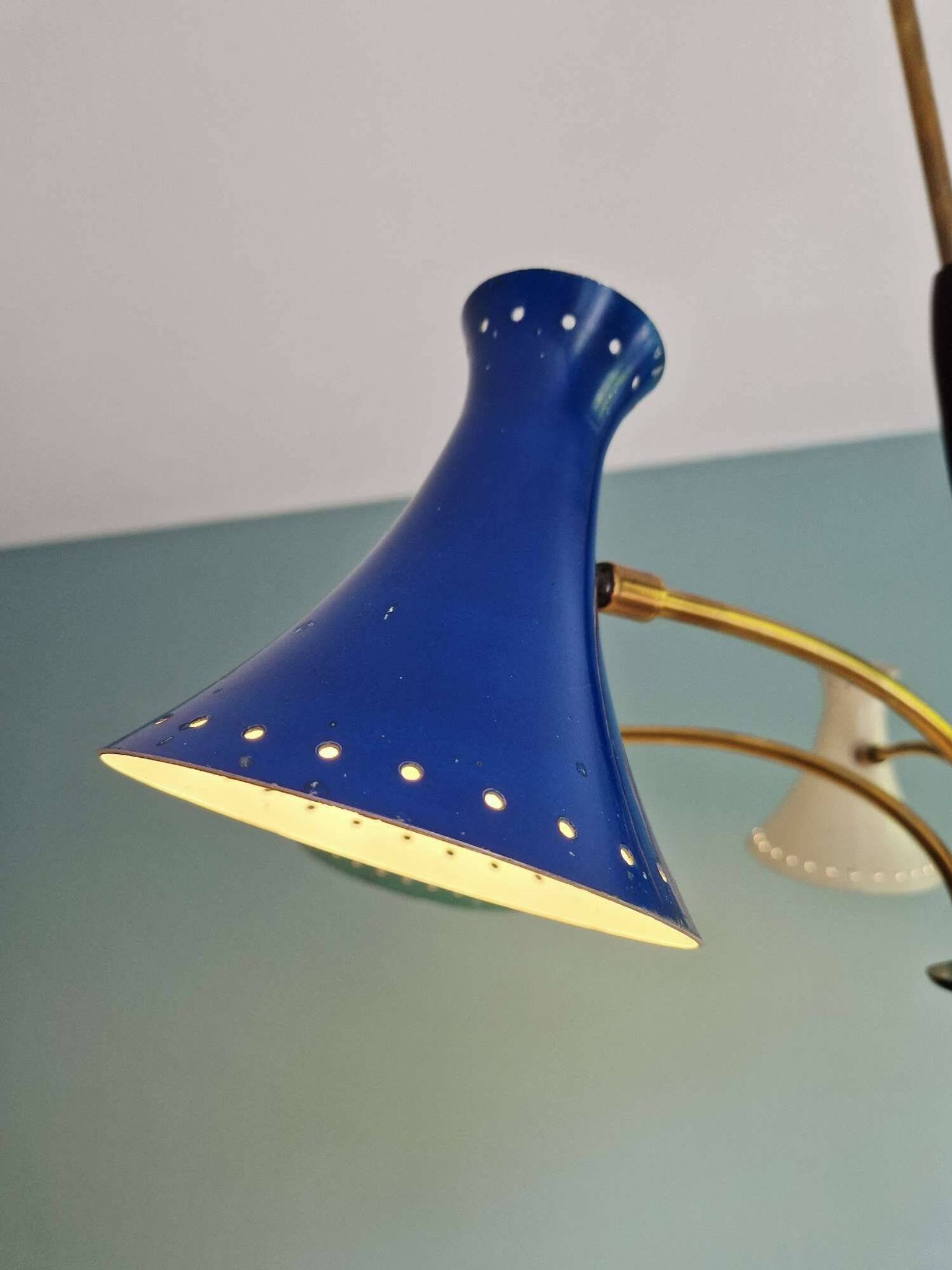 Diabolo articulated chandelier, Italian design, 1950s-60s