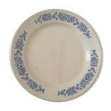 Set of 6 small white plates small blue flowers