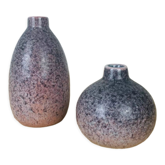 2 ceramic vases signed pink, vintage