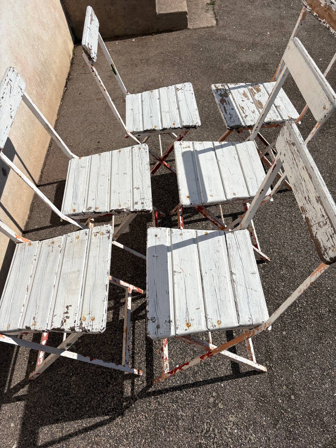 Set of 6 folding garden chairs
