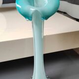 Soliflore vase in floral shape/Arum Flower. In opaline/blown glass. High 34 cm