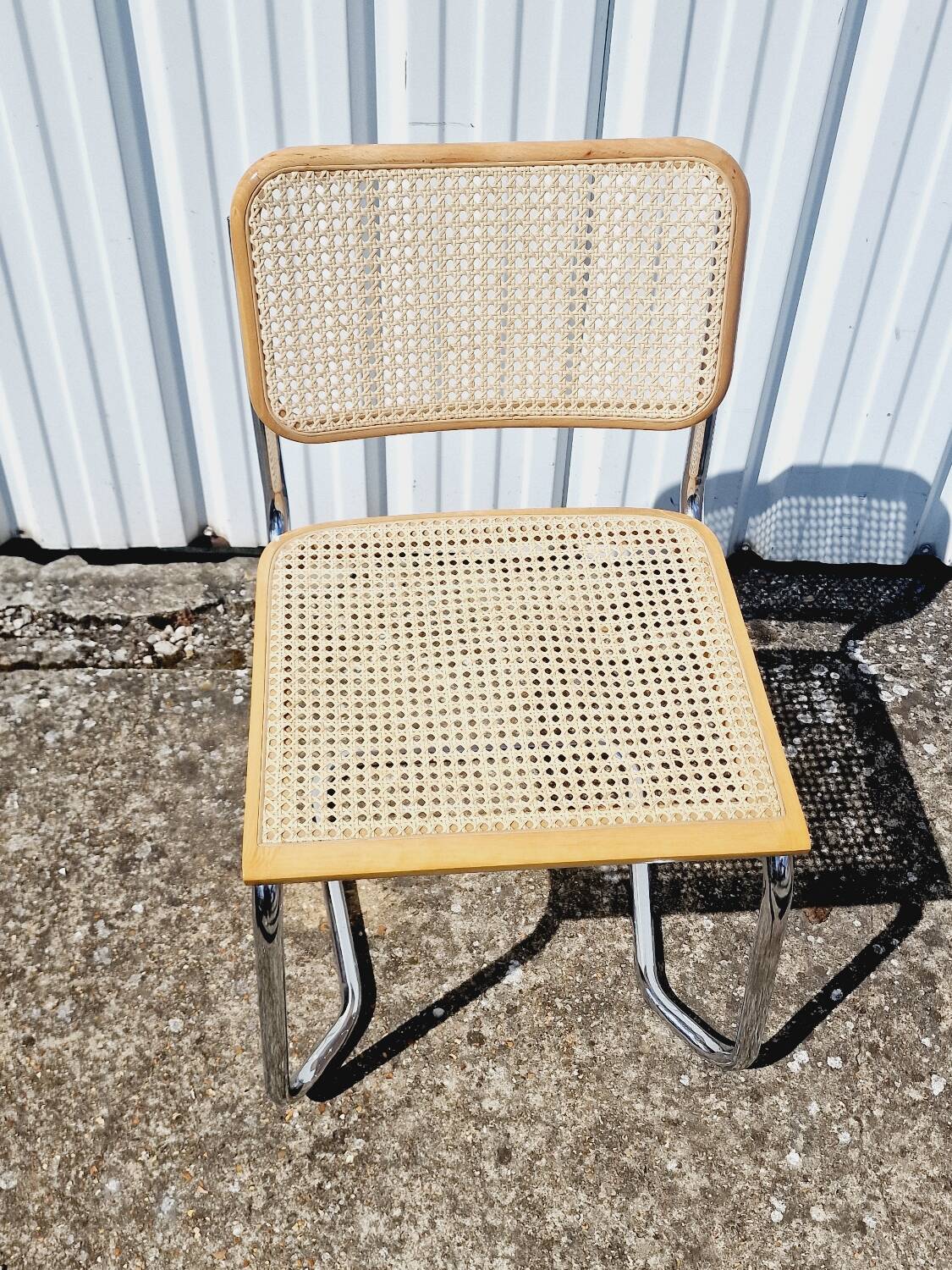 Vintage Breuer style caned chair