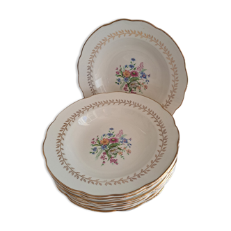 Suite of 9 Gien plates