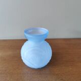 Art deco vase blue glass paste