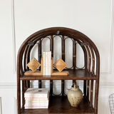 Vintage rattan and caning shelf bookcase