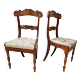 Pair of English Mahogany Sheraton Side Chairs, 1830s