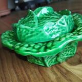 Vintage ceramic barbotine bonbonnière in the shape of a cabbage – 1950s