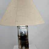Table lamp from Glashutte Limburg thick glass floral theme