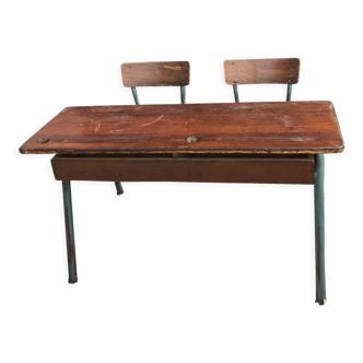 Vintage double school desk