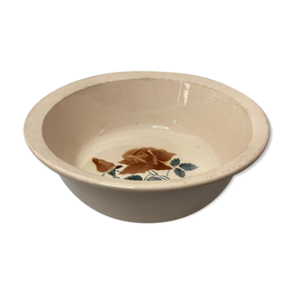 Old salad bowl dish earthenware Digoin floral decoration early twentieth century