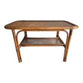 Vintage coffee table in rattan and cane – 1960s/70s