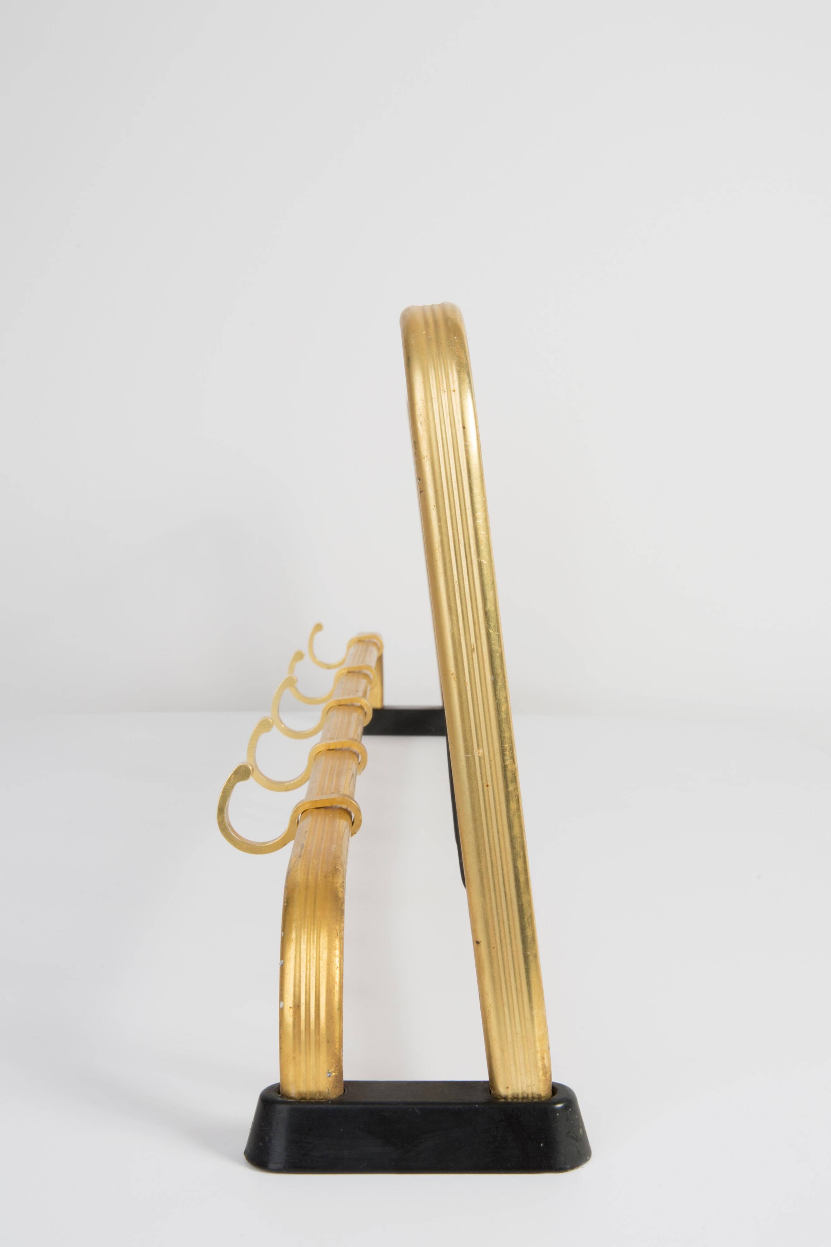 Golden coat rack from the 20th century, Germany, Europe, 1960s.
