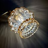 Vintage globe angled wall light in bubbled glass