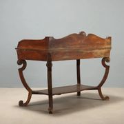 Ancient Empire desk in walnut with marble top, Italy, 19th century.