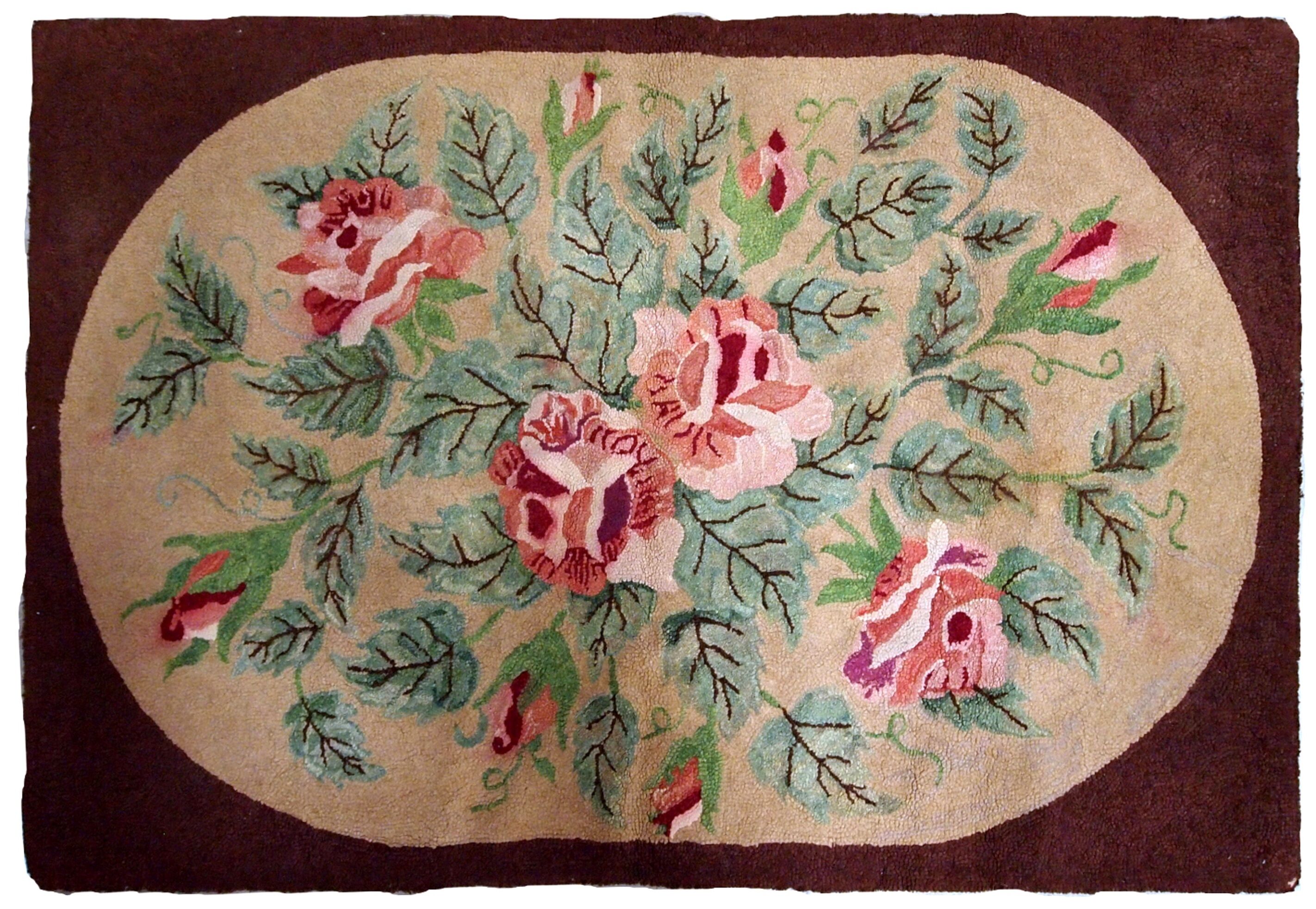 Former carpet american hooke made hand 82x134cm, 1900