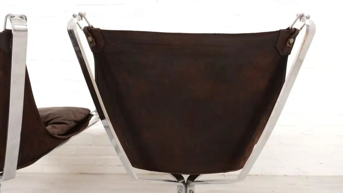 2 x vintage armchair | Falcon | Sigurd Ressell | Leather