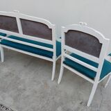 Ensemble salon banquette et 2 fauteuils style louis XVI