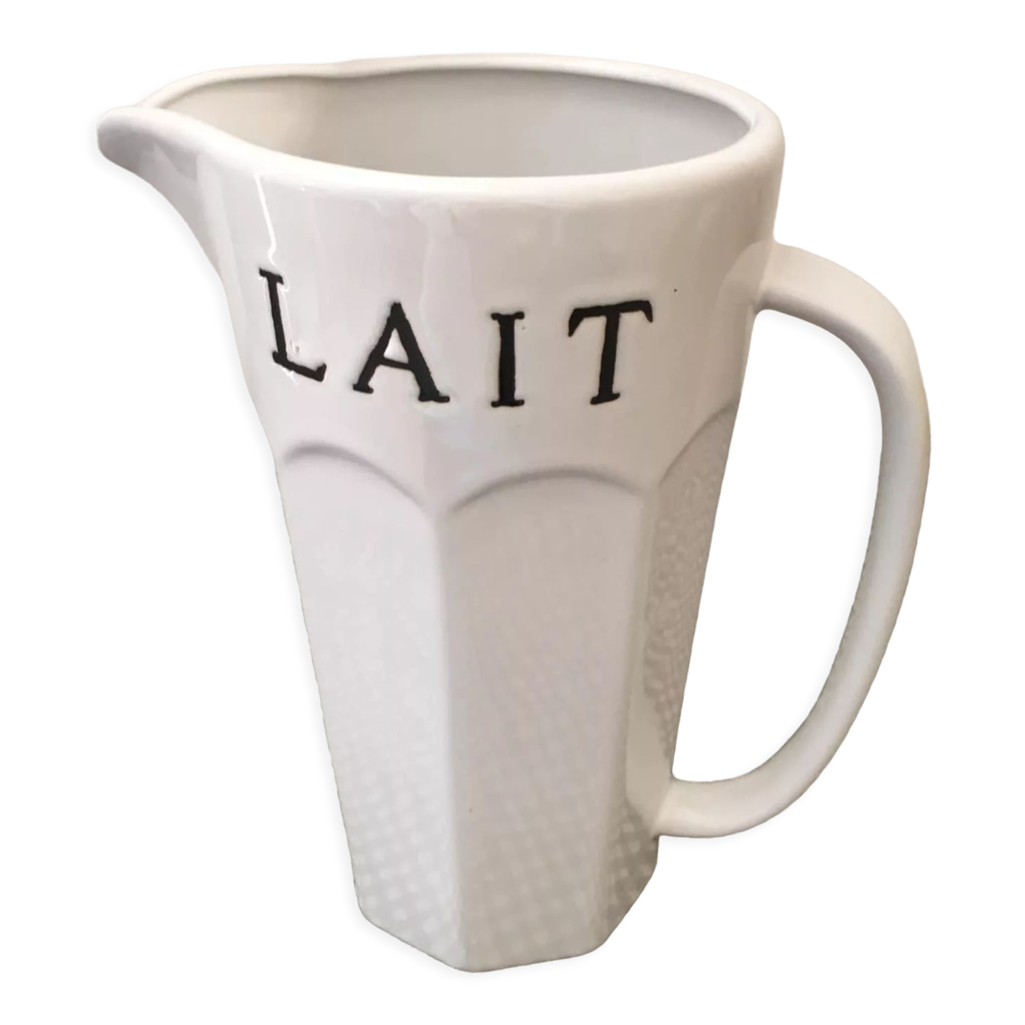 Pichet à lait en céramique blanche