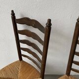Trio rustic chairs in oak straw