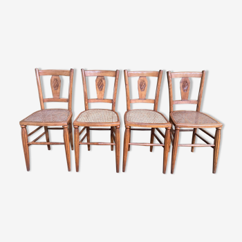 Suite of 4 Chairs Art Deco period in canning