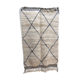 Moroccan Berber carpet Beni Ouarain with majorelle blue diamonds 2,44x1.49m