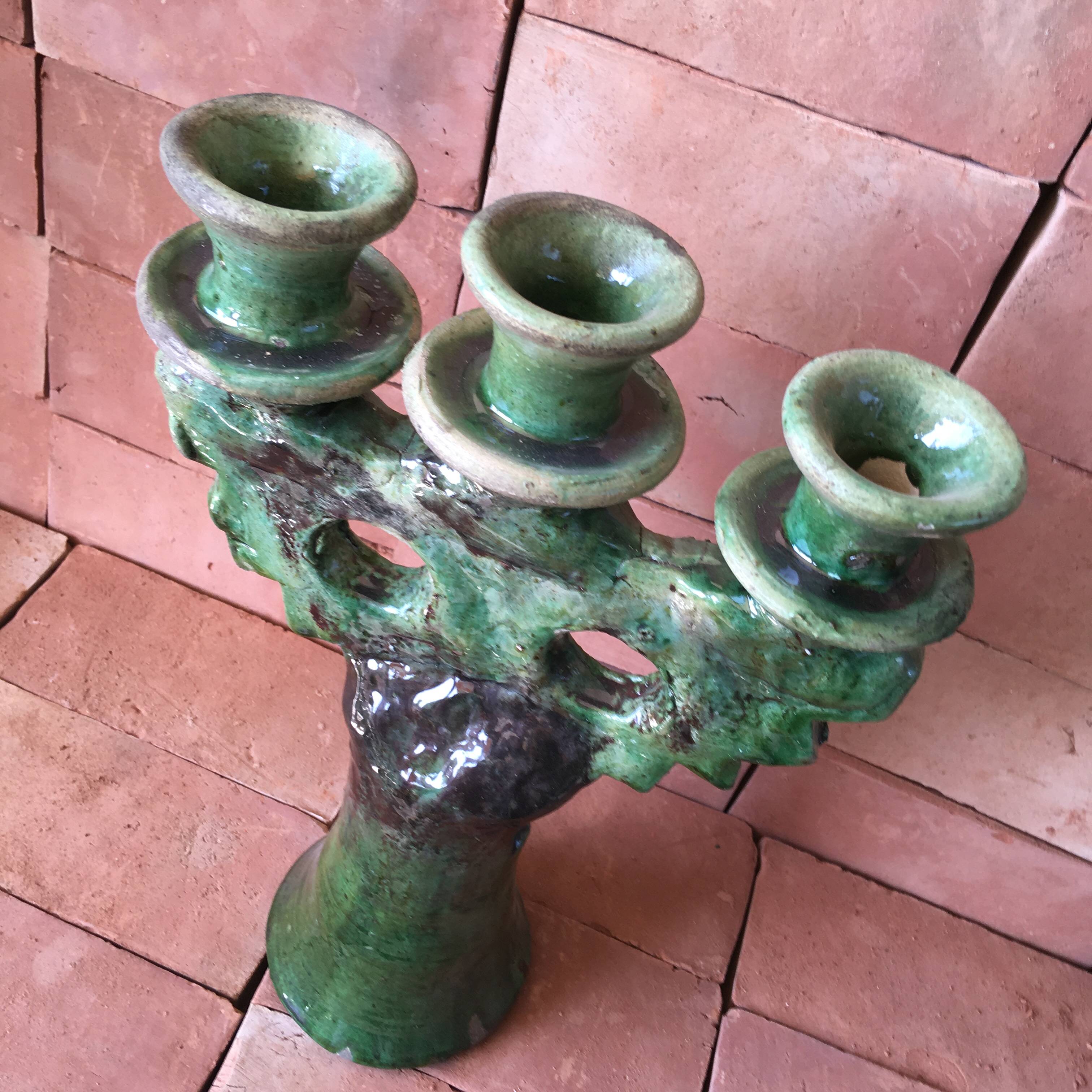 Tamegroute pottery candle holder