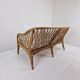 Mid-Century Italian Rattan & Bamboo Settee, ca. 1970