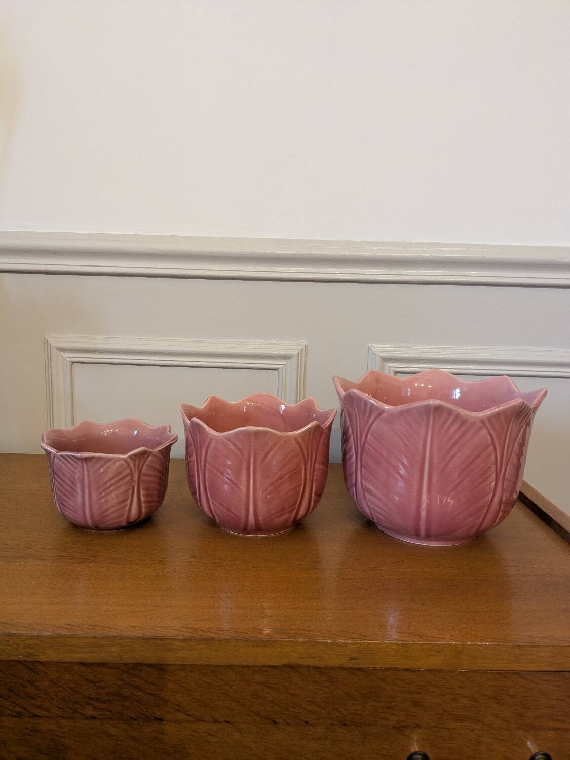 Set of three ceramic planters