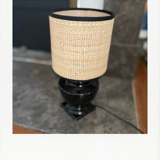 Black ceramic table lamp and fiber