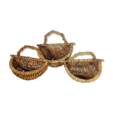 3 Old wicker baskets to attach to the wall