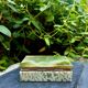 Onyx catchall from Pakistan, vintage 1960s box.