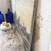 Old canvas landscape 65 x 54 cm