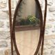 Brown rattan floor mirror 57x176cm