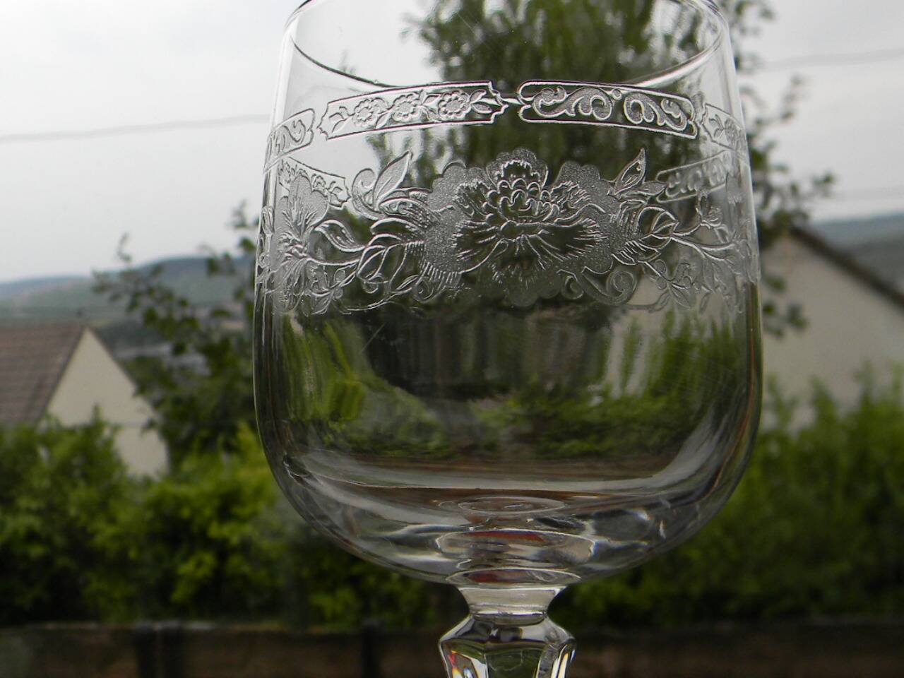 Set of 6 ARQUES crystal red wine glasses. Matignon model.