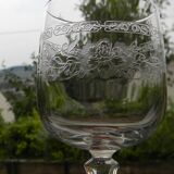 Set of 6 ARQUES crystal red wine glasses. Matignon model.