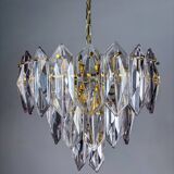 Chandelier JT Kalmar, verre taillé, 3 niveaux, Autriche, années 1970.