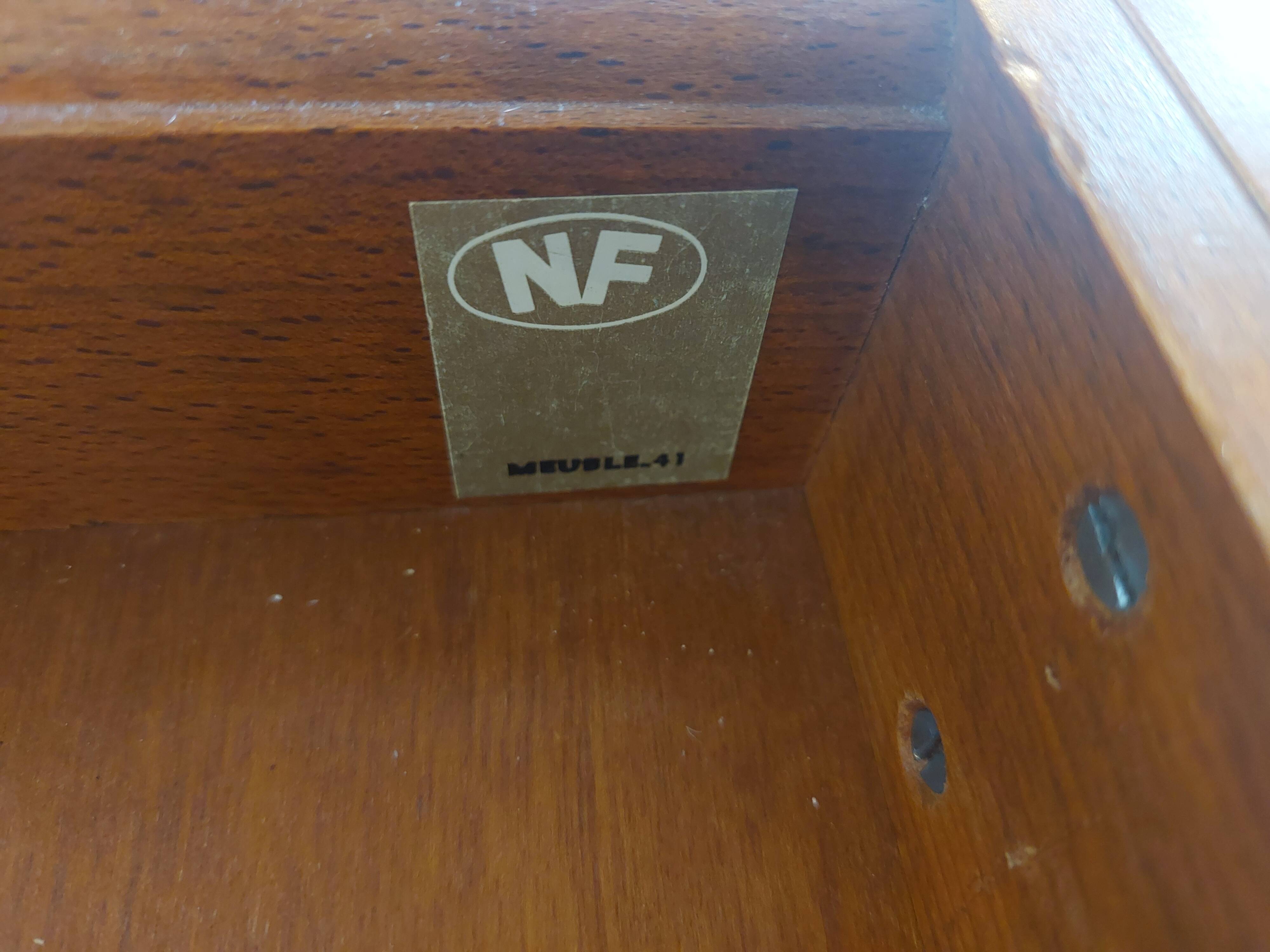 Wooden desk, leather top, extensions