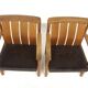 Set de 2 tables de fauteuils en cuir et en chêne, Ferdinand Lundqvist, Suède, 1960