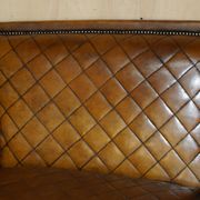 Mustang Leather Art Deco Style Sofa Fully Restored