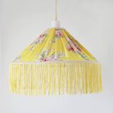 Vintage flared pendant light printed with fringes