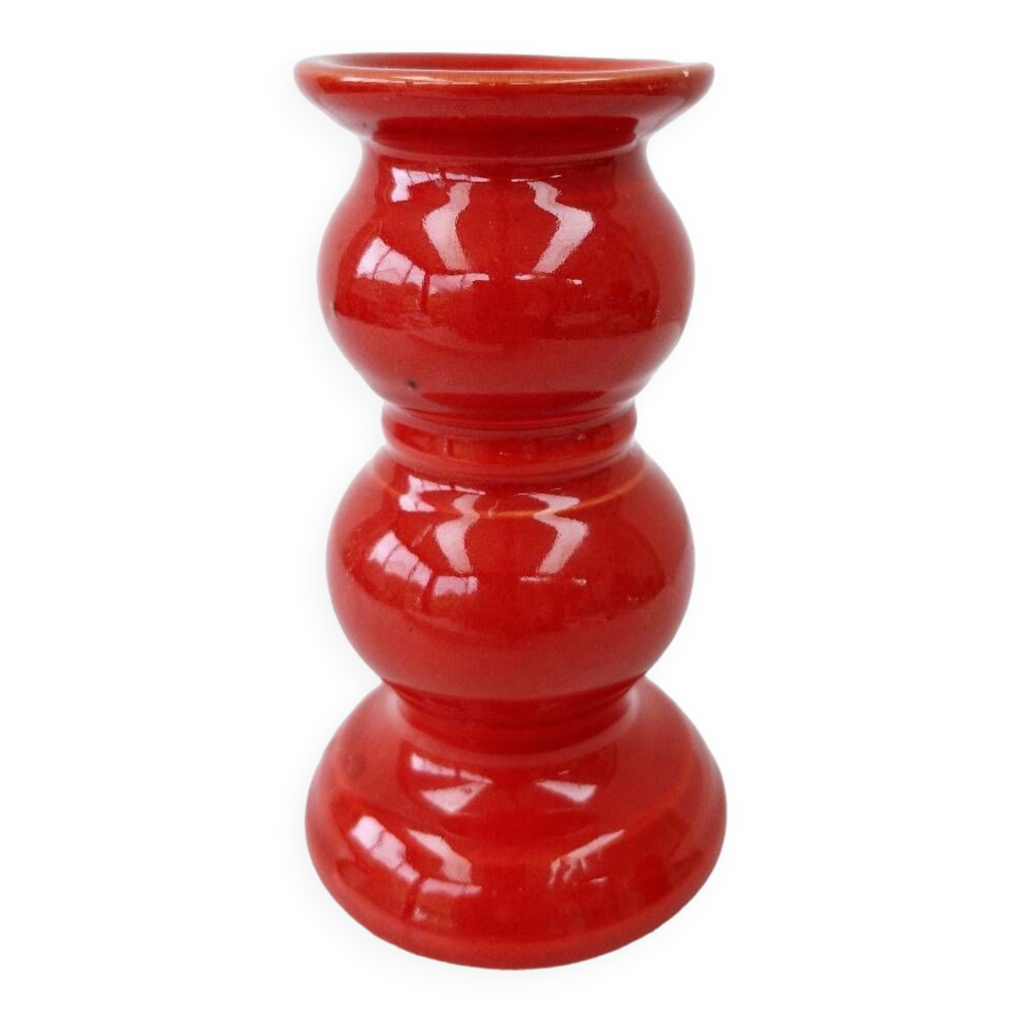 Bougeoir Chandelier Rouge En Céramique Vintage Schramberg Allemagne