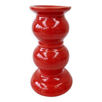 Vintage Ceramic Red Candlestick Candle Holder Schramberg Germany